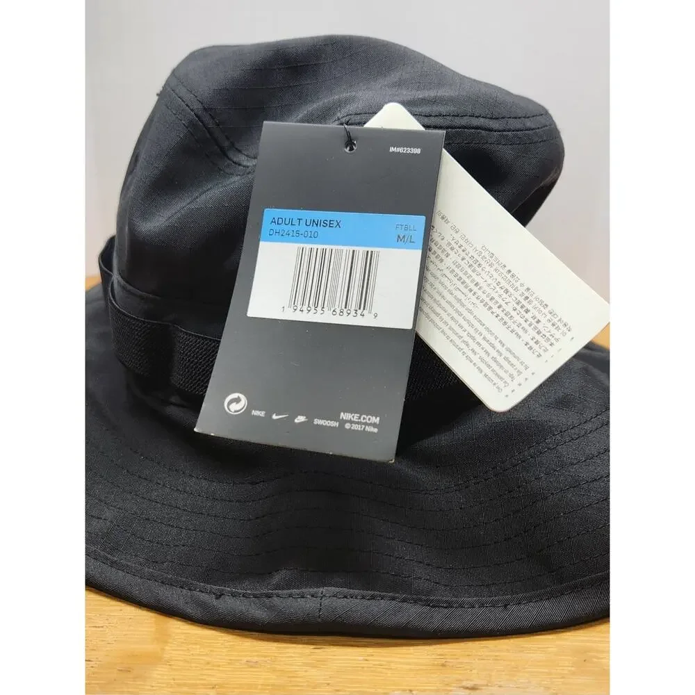 New With Tags Nike Bucket‎ Hat Size M/L Black Strap